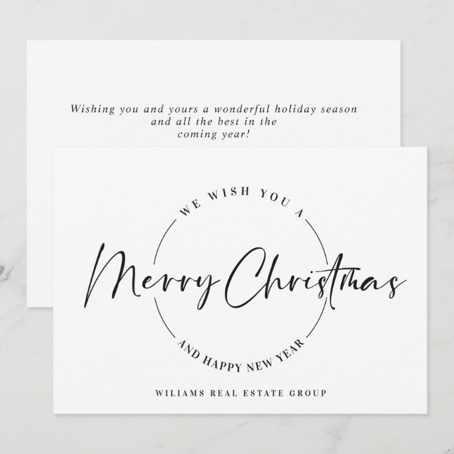 Elegante Minimalista Feliz de Navidad (Anverso / Reverso)