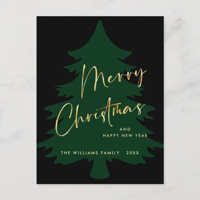 Elegante Minimalista Feliz de Navidad (Anverso)