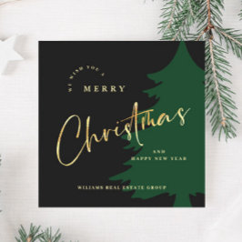 Elegante Minimalista Feliz Navidad Corporate Gold