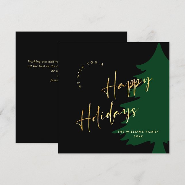 Elegante Minimalista Feliz Navidad Moderno Saludo (Anverso / Reverso)