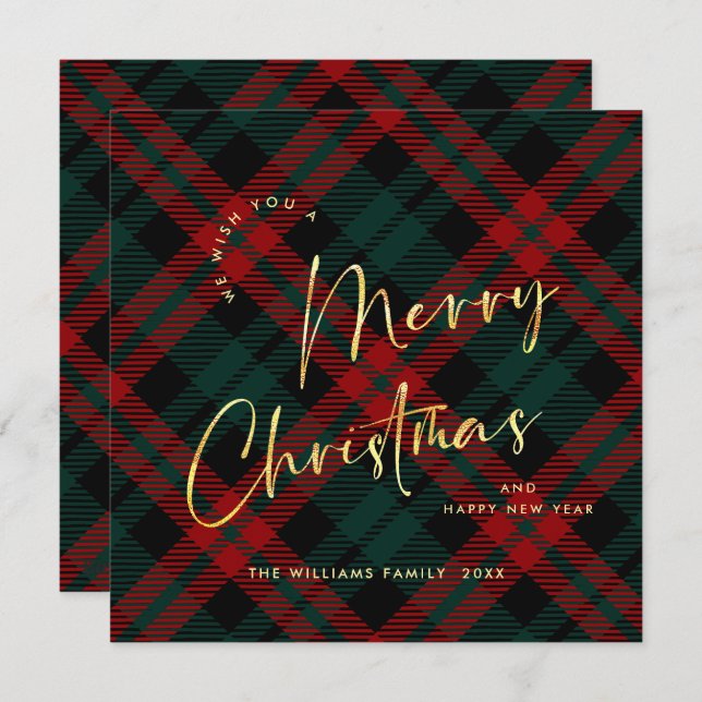 Elegante Minimalista Feliz Navidad Moderno Saludo (Anverso / Reverso)