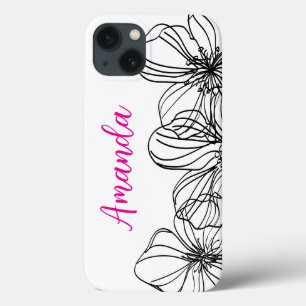 Elegante Minimalista Fundas para Teléfono con Flor