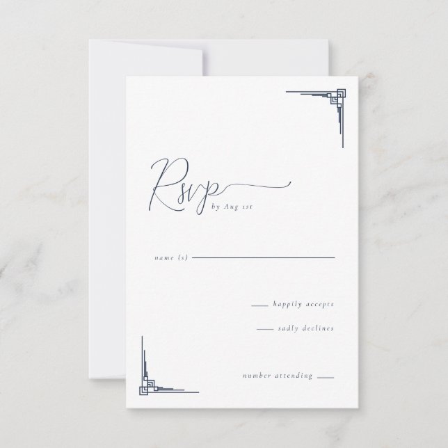 Elegante Minimalista Geométrica RSVP (Anverso)