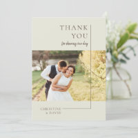 Elegante minimalista Gracias tarjeta Boda