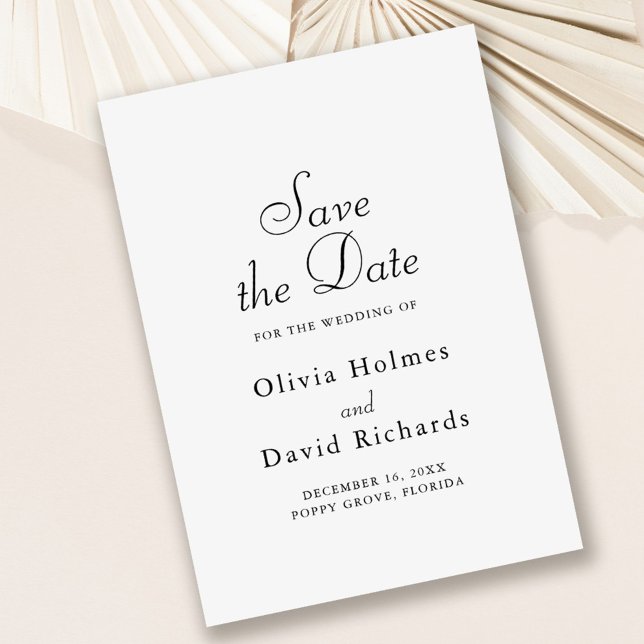 Elegante Minimalista Guardar la tarjeta de fecha (Elegant Minimalist Save the Date Card on dusty rose background.)