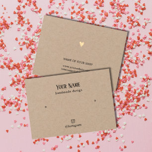 Elegante minimalista Kraft Gold Hearting Card