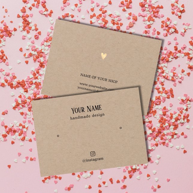 Elegante minimalista Kraft Gold Hearting Card (Subido por el creador)