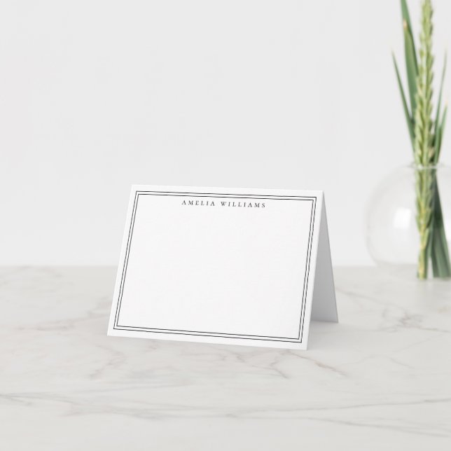 Elegante Minimalista Negro Dos Bordes (Anverso)