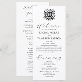 Elegante Minimalista Negro y Blanco con Flores 