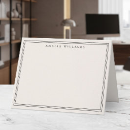 Elegante Minimalista Negro y Marfil Dos Bordes