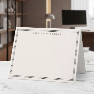 Elegante Minimalista Negro y Marfil Dos Bordes