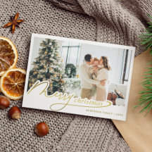 Elegante minimalista oro Feliz Navidad