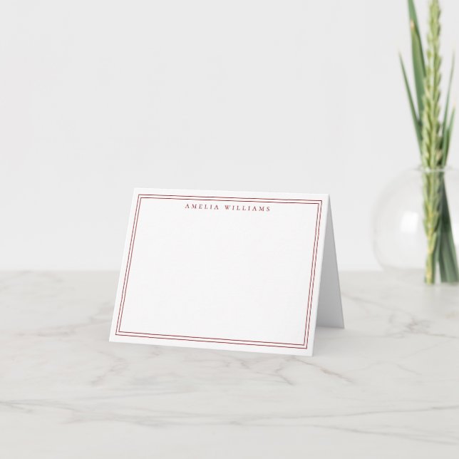 Elegante Minimalista Rojo Dos Bordes (Anverso)
