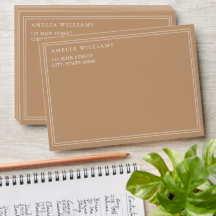 Elegante Minimalista Tan Dos Bordes