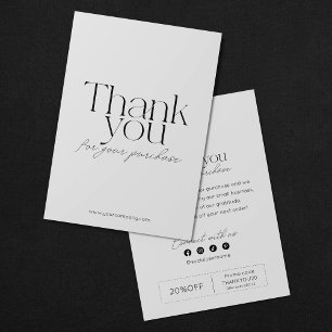 Elegante Minimalista Tarjeta de Agradecimiento par