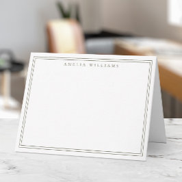 Elegante Minimalista Verde Oliva Dos Bordes