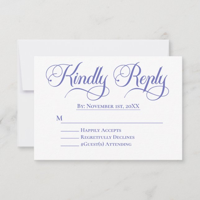 Elegante Minimalista Wedding RSVP (Anverso)