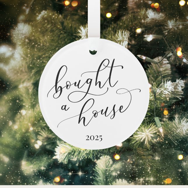 Elegante Mínimo Comprado Un Ornamento De Casa (Bought a House Ornament | First Home Christmas Keepsake | New Homeowner Holiday Gift Ideas)