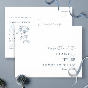 Elegante Mínimo, Postal de Ahorro de Fecha de Boda