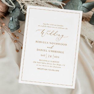 Elegante Mínimo Simple Invitaciones de Boda