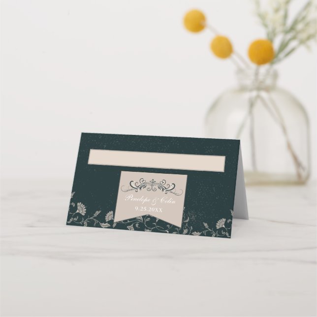 Elegante Moda Black Tan Library Boda Tarjetas de p (Anverso)
