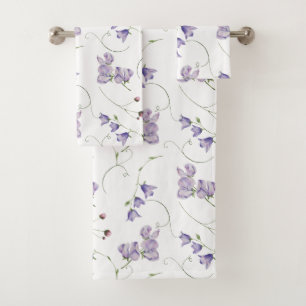 Elegante Moda Blanca Morado Floral