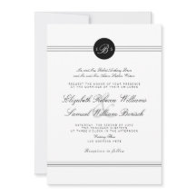 Elegante Moda blanco negro de la invitación a la b