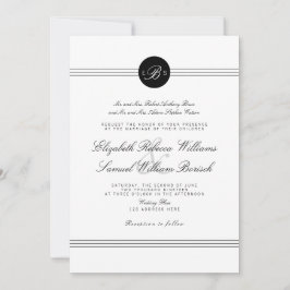 Elegante Moda blanco negro de la invitación a la b