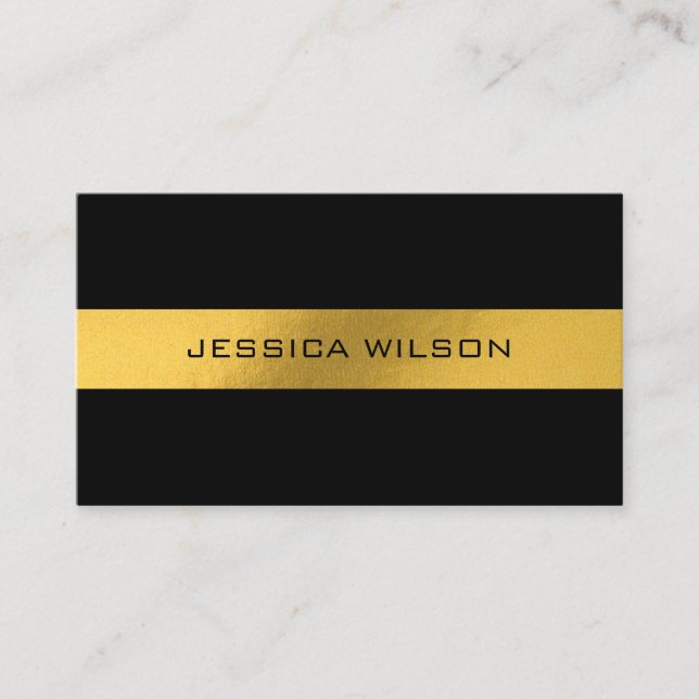 Elegante moda con tarjeta de visita negra de marco (Anverso)