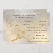 Elegante Moda Corazones de Oro, Invitación de Boda