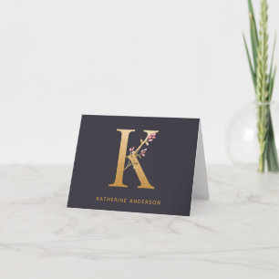 Elegante Moda de monograma K floral de oro persona