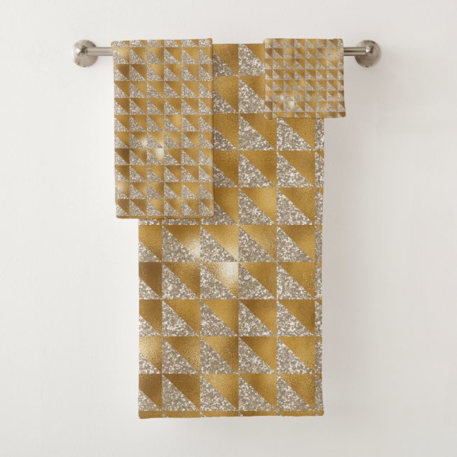 Elegante Moda de patrón geométrico Purpurina de or (In situ)