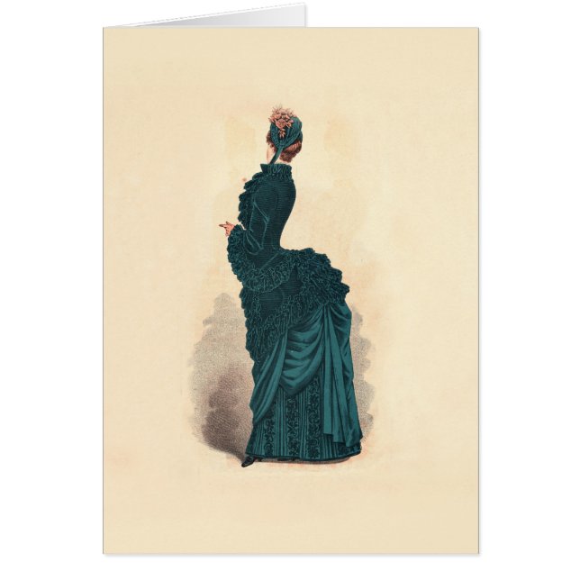 Elegante Moda de Vestido Victoriano Azul (Frente)