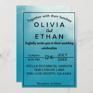 Elegante moda elegantemente azul cielo Invitación 