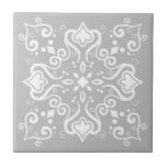 Elegante Moda Estilo Azulejo Gris Blanco Patrón A0<br><div class="desc">Elegante Moda Azulejo Mediterráneo portugués Estilo tradicional Modesto moderno azulejos de cerámica blanco sobre un fondo gris claro moderno. Perfecto para el diseño interior o el contraportamiento. Para otras variaciones de color, póngase en contacto con el diseñador. Puede comprobar cómo se ve el patrón cuando se juntan los azulejos en...</div>