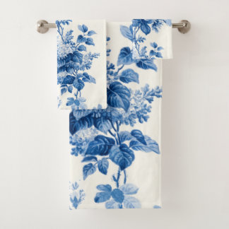 Elegante Moda Floral azul y blanca de época