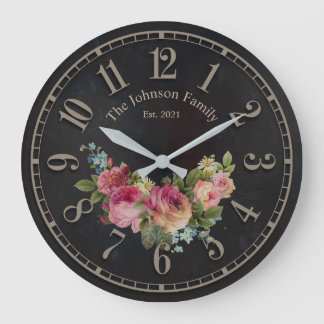 Elegante Moda Flores Personalizable Nombres Reloj