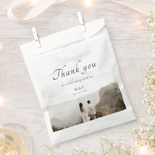 Elegante Moda Foto Monograma Bolsas de Favor de Bo (Cortado)