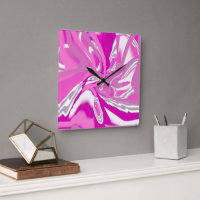 Elegante Moda Fuchsia reloj de pared rosa