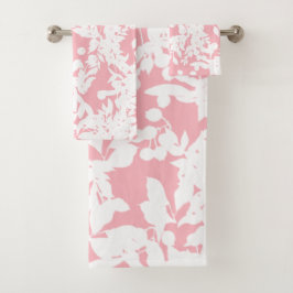 Elegante Moda Giral Rosa Abstracto Foliage Floral