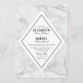 Elegante Moda Invitación a la Boda de Mármol Gris