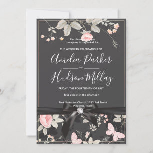 Elegante moda Invitación a la boda floral