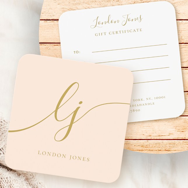 Elegante Moda moderna Certificado de regalo de oro (Subido por el creador)