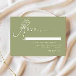 Elegante Moda Moss Menú Floral Elección Boda Rsvp