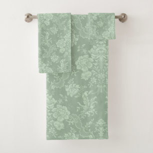 Elegante Moda romántica, Damasco floral y verde s