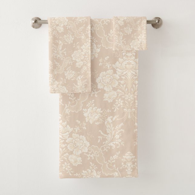 Elegante Moda romántica floral Damasco-Crema (In situ)