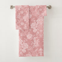 Elegante Moda romántica floral Damasco-Pastel rosa