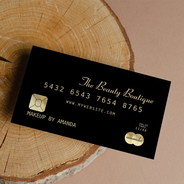 Elegante Moda Tarjeta de crédito Black Gold de luj (Elegant Chic Black Gold Luxury Credit Card)