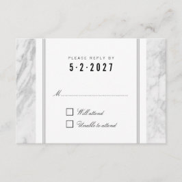Elegante Moda Tarjeta RSVP de Boda de Mármol Gris
