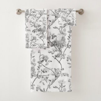 Elegante Moda Vintage Gray Rosa Floral